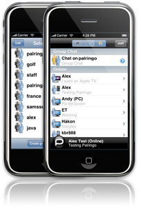 Palringo on the iPhone allows you to chat with your groups
